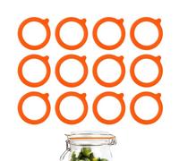 ZenithQuest 12 Pack Orange Silicone Jar Seals, Airtight Replacement Gaskets for Clip Top Glass Storage Jars, Leakproof Seal Rings for Food Preservation, Kitchen & Home Organisation