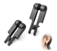 ZenithQuest 2 Pack Double-Headed Ear Clip Electrodes, Black Silicone ABS Ear Clips for General Use, Compatible with Standard 2.0mm Pin Connectors & Tens 7000 Units