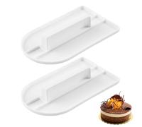 ZenithQuest 2 Pcs Fondant Cake Smoother Polisher, Plastic Icing Smoothing Tool for Marzipan Sugar Paste Cupcake Decorating, for Home Kitchen Cake Shop Candy Store Baking Tools
