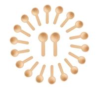 ZenithQuest 20 Pack Round Wooden Spoons, 6.8cm Natural Lotus Wood Mini Teaspoons, Rustic Small Kitchen Spoons for Condiments Sugar Salt Jam Honey Tea