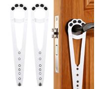 ZenithQuest 2PCS Cat Door Latch, Adjustable Cat and Dog Door Stopper with No Pinch Tail Design, Keep Open 1.5&quot; to 6&quot; for Pet Proof Litter Box, White