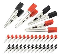 ZenithQuest 30 Pack 48mm Alligator Clips, Iron-Nickel Electrical Test Crocodile Clamps, Red & Black Assortment for Laboratory, Electrical Testing & DIY Projects