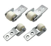 ZenithQuest 4 Pack 15mm Sliding Door Track Guide Wheels, Plastic Metal Replacement Roller Wheels for Wardrobe Closet Cabinet Cupboard Sliding Furniture Doors