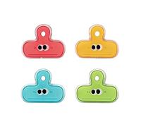 ZenithQuest 4 Pack Cartoon Acrylic Food Bag Clips, Big Eye Design Reusable Plastic Sealing Clips for Snack Bags, Coffee, Freezer & Pantry Organization