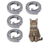 ZenithQuest 4 Pack Cat Calming Collars, Waterproof Adjustable Pheromone Soothing Collars for Cats Kittens Puppies, 30-Day Long-Lasting Calm Effect, Grey, One Size Fits Most