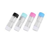 ZenithQuest 4 Pack Mini Contact Lens Cases, Compact Travel RGP Hard Lens Storage Holders, Protective Snap-Close Boxes in Black, Green, Blue & Pink for Daily & Travel Use