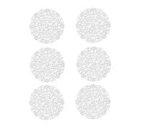 ZenithQuest 6 Pack 10cm Round Hollow Out Drinks Coasters, Silver Metallic PVC Non-Slip Heat-Resistant Cup Mats for Home Kitchen Bar Cafe Table Decoration Housewarming Gift