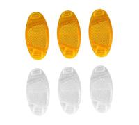 ZenithQuest 6 Pack Bicycle Spoke Reflectors, Cat Eye Bike Reflectors for Night Riding, Waterproof Plastic Safety Reflectors, Yellow & White, Universal Fit for All Bicycles