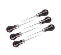 ZenithQuest 6 Pack Gourd-Shaped Sewing Awls, Professional Tailors Awl Tool with Wooden Handle, for Sewing, Leather Perforating, Needle Removal & DIY Crafting