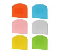 ZenithQuest 6 Pack Plastic Dough Scrapers, 11.8x9.4cm Food-Grade Bench & Pastry Scrapers, Ergonomic Non-Slip Grip for Baking, Pizza Dough Cutting, Bread Making & Kitchen Food Prep