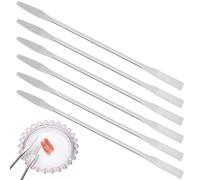 ZenithQuest 6 Pcs Double Ended 304 Stainless Steel Spatulas, Professional Lab & Makeup Mixing Tools for Nail Polish, Resin, Wax, Soap, Slime & Pigments