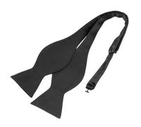 ZenithQuest Black Self Tie Bow Ties for Men Self Tie Bowtie Solid Plain Tuxedo Wedding Bowties