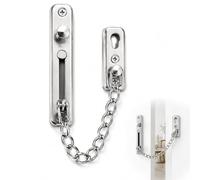 ZenithQuest Heavy Duty Stainless Steel Security Door Chain Lock, Spring Loaded Anti-Theft Snap Latch, Home Safety Door Guard for Front Doors, Apartments & Hotels, Silver