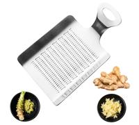 ZenithQuest Japanese-Style Stainless Steel Compact Grater, Mini Tabletop Grater for Ginger Garlic Wasabi Spices, 11cm x 7cm Food-Grade Rust-Resistant Kitchen Tool