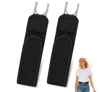 ZenithQuest No Buckle Belts For Men Women, 2 Pieces Buckless Belt, Metal Hook Elastic Belt, Adjustable Side Belt, Invisible Stretch Belts, Quick Release Belts for Jeans/Shirts (A)