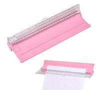 ZenithQuest Pink Mini Paper Cutter, Portable A4 A5 Manual Guillotine Trimmer, Craft Scrapbooking Tool for Paper Cardstock Labels Photos, for Home Office School & DIY Creative Projects