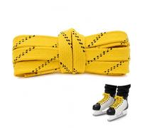 ZenithQuest Professional Waxed Ice Hockey Skate Laces 96 Inch (244cm), Yellow Polyester Cotton Blend Anti-Fracture Shoelaces for Ski Boots, High-Top Trainers & Athletic Shoes