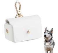 ZenithQuest White Dog Rings Bearer,Wedding Ring Pillow Box for Dog Collar, Engagement Ring Bag, PU Leather ring Box Pouch, Christmas or Valentine's Day Gift, Pouch with Clasps for Proposal Engagement