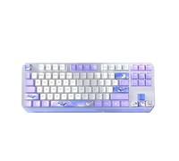 ZenithRide Hot-Swappable Red Switch Mechanical Keyboard 87/104 Compatible With Multiple Systems Whale Purple Water Keycap(White purple 1)