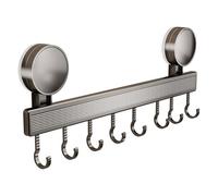 Zenithuxe Wall Mounted Pot Bar Hook.Suction Cup Utensil Rack With 7 Hooks,Space Saving Kitchen Utensil Hanger Holder No Drilling.Suitable For Bathroom,kitchen,bedroom.