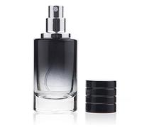 Zénitude Glassworks 100ml Glass Perfume Bottle Gradient Empty Cylindrical Bottle with Fine Mist Atomiser (Black)