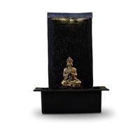 Zenitude Water Wall Indoor Fountain with Yellow LED Spotlight Large Table Fountain with Removable Buddha Statue - Zen Atmosphere for Living Room, Office, Bedroom - Original Gift - H: 40 cm - Zen'Light
