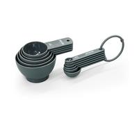 Zenker 11-Piece Plastic Measuring Cup & Spoon Set, Nesting with Printed Measurements, Dishwasher Safe, Easy Grip Handle, 1.25ml to 240ml, 1/4 Teaspoon to 1Cup, Perfect for Baking & Cooking, Grey