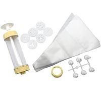 Zenker 15285 Decorating Set, Piping Bag, nozzles, Pastry Press, Plastic, White