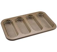 Zenker 4 Baguette Trays Mini - Perforated Baking Mould for Crispy Baguettes - Non-Stick Coating Prevents Sticking - Heat Resistant up to +230°C, 34 x 22 x 3 cm