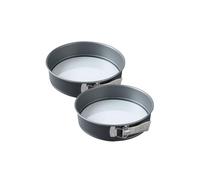 Zenker 9344550 Springform Cake Tin Set of 2 26 cm Glass Base Round Shape Springform Cake Tin 26 cm Baking Tin Steel Glass 26 x 6.5 cm