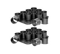 Zenker 9346350 Baking Tray Set with 12 Mini Round Moulds, 24 Mini Baking Moulds, 24 Small Tall Cake Tins, Baking Tray, Steel, Black, 38 x 30 cm