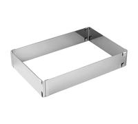 Zenker Cake Ring Patisserie Adjustable in Silver, Stainless Steel, 27.5 - 52 cm x 18.5 - 34 cm