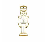 Zenker Christmas Cookie Cutter, Large Nutcracker, Toy Soldier Cookie Cutter, Biscuit Cutter for Baking, Detailed Nutcracker Pastry Cutter, Stainless Steel, Gold, 18.4x6.4x2.5cm