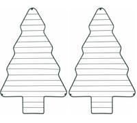 Zenker Christmas Cooling Rack, Christmas Tree Shape, Non-Stick Coating, Wire Baking Rack, Cooling Tray for Cakes Cookies and Food, Xmas Theme, Green, 40.5x25.3x1cm (Pack of 2)