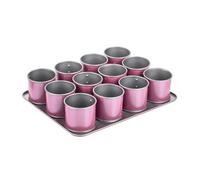 Zenker Creative Studio 12 Mini Cake Baking Tray, Cupcake Baking Mould, Mini Cake Mould with Non-Stick Coating, Cake Mould for Small Cakes, Creative Baking (Colour: Pink, Silver), Quantity: 1 Piece