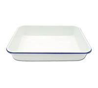 Zenker Enamel Large Roasting Dish, Vintage Design, Roasting Tin, Perfect for Roasts, Pies & Pastries, Easy to Clean, Oven Safe Up to 230 Degrees Celsius, PTFE & PFOA Free, 40x28.5cm, White & Blue
