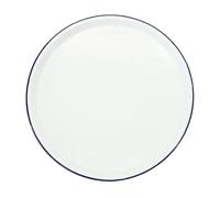 Zenker Enamel Pizza Pan, Vintage Design, Crisper Tray for Fresh Baked Dough | Flat Bread or Roti, Lightweight, Easy to Clean, Air Fryer Compatible, PTFE and PFOA Free, 34x34x2cm, White and Blue