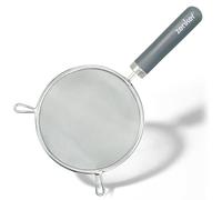 Zenker Medium 14cm Stainless Steel Sieve with Rounded Plastic Handle, Fine Mesh for Sifting Flour, Cocoa Powder, Straining Vegetables Rice & Pasta, Dishwasher Safe, Grey, 27.5x14.4x5cm