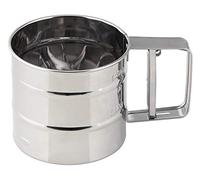 Zenker Patisserie one-handed sieve, kitchen aid made of high-quality stainless steel, safe operation with just one hand, for flouring the work surface or dusting pastries, (colour: silver), quantity: 1 piece