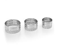Zenker Set of 3 Crinkled Round Pastry Cutters, Stainless Steel