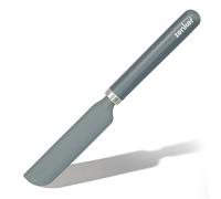 Zenker Silicone Long Spatula, Plastic Rounded Handle, Perfect for Scraping Jars & Hard to Reach Places, for Icing or Cake Decorating, Safe on Coated Pots & Pans, Dishwasher Safe, Grey, 32.5x3.5x2cm