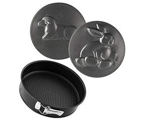 Zenker "Special Creative Hare Plus Lamb Springform Set, Stainless Steel, Black, 26 x 6.5 cm