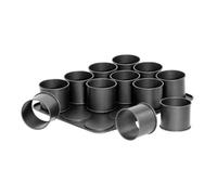 Zenker "Special Creative Mini-Tartlet Tray Makes 12 Tartlets, Stainless Steel, Black, 38 x 30 cm