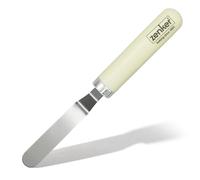 Zenker Stainless Steel Curved Mini Icing Spatula, Rounded Plastic Handle, Angled Pallet Knife Perfect for Easy Icing & Decorating Cakes, Cupcakes, & Pastries, Cream, 23x2.5x2cm