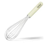 Zenker Stainless Steel Egg Whisk with Rounded Plastic Handle for Comfort & Firm Grip, Wire Balloon Head for Baking and Whipping Cream, Rust Resistant, Cream, 30x7x7cm