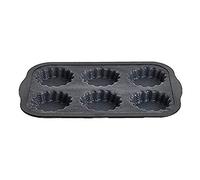 Zenker Tartlet Tray 28x18.5cm, Glass Fibre Silicone Baking Pan with Strong Nylon Edge, Tartlet Tray with Excellent Non-Stick Properties, Ideal for Baking at Home (Colour: Black), 43579