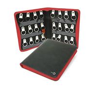 ZENKI - Portable Key Organizer - Waterproof Zipper Key Holder Case - Professional and Home Use, Realtors, Banks, Property Manager - Keychain Case (24 Keys) (Red)