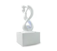 Zen'Light Amor Modern Indoor Fountain White with Colourful LED Light - Contemporary Art Design, Ideal for Meditation and Relaxation - Original Closed Circuit Design Rotating Ball - 31 x 14 x 14 cm
