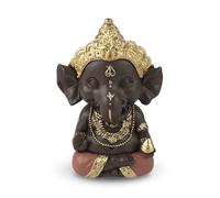 Zen'Light Ganesh 3 Good Luck Charm Zen and Feng Shui Decoration to Create a Relaxing and Spiritual Atmosphere - Gift Idea - Height: 11.5 cm - Colour: Green and Brown