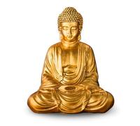 Zen Light Zen'Light Gold Meditation Buddha Zen and Feng Shui Decoration - Bring a Soothing and Relaxing Atmosphere to Your Home - Lucky Charm Statue Height: 20 cm, Resin, 16 x 10 x 20 cm